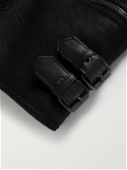 Belstaff - Fraser Slim-Fit Shearling-Lined Full-Grain Leather Jacket - Black