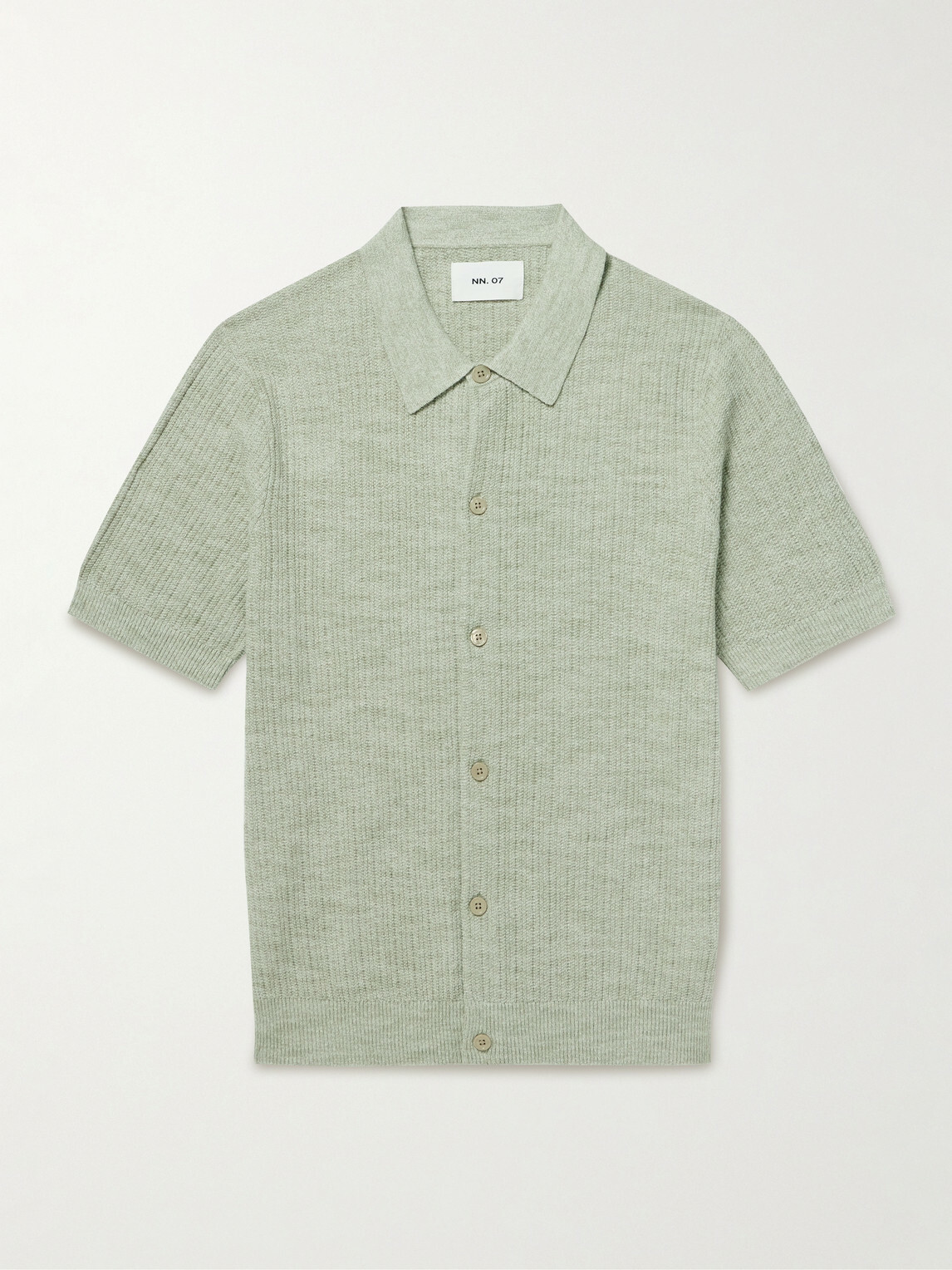 NN07 - Nolan 6695 Textured-Knit Organic Cotton Shirt - Green