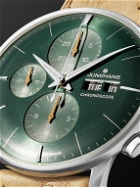 Junghans - Meister Chronoscope 40.7 mm Stainless Steel and Leather Watch, Ref. No 27/4222.03