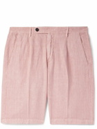 Massimo Alba - Alaccia Straight-Leg Pleated Linen Shorts - Pink