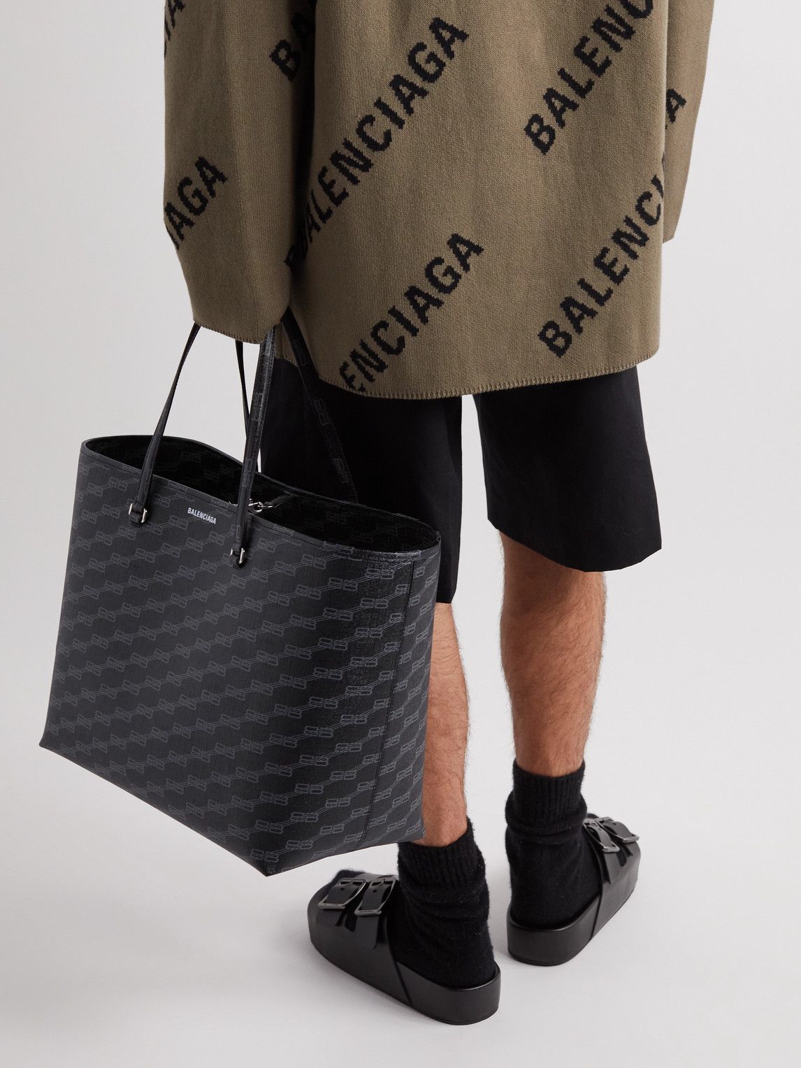 Balenciaga - Logo-Print Coated-Canvas Tote Bag Balenciaga