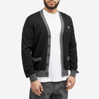 Maison Kitsuné Men's Baby Fox Patch Regular Cardigan in Black