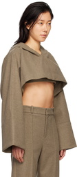 Yuzefi Taupe Cropped Hoodie