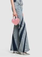 MACH & MACH - Small Audrey Heart Satin Top Handle Bag