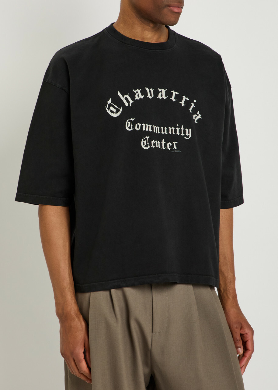 Willy Chavarria Buffalo Printed Cotton T-shirt Black