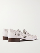 SAINT LAURENT - Swann Woven Leather Loafers - White - EU 40