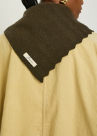 Jacquemus Le Chale Chevron Herringbone Wool and Cashmere-blend Scarf - Khaki - One Size