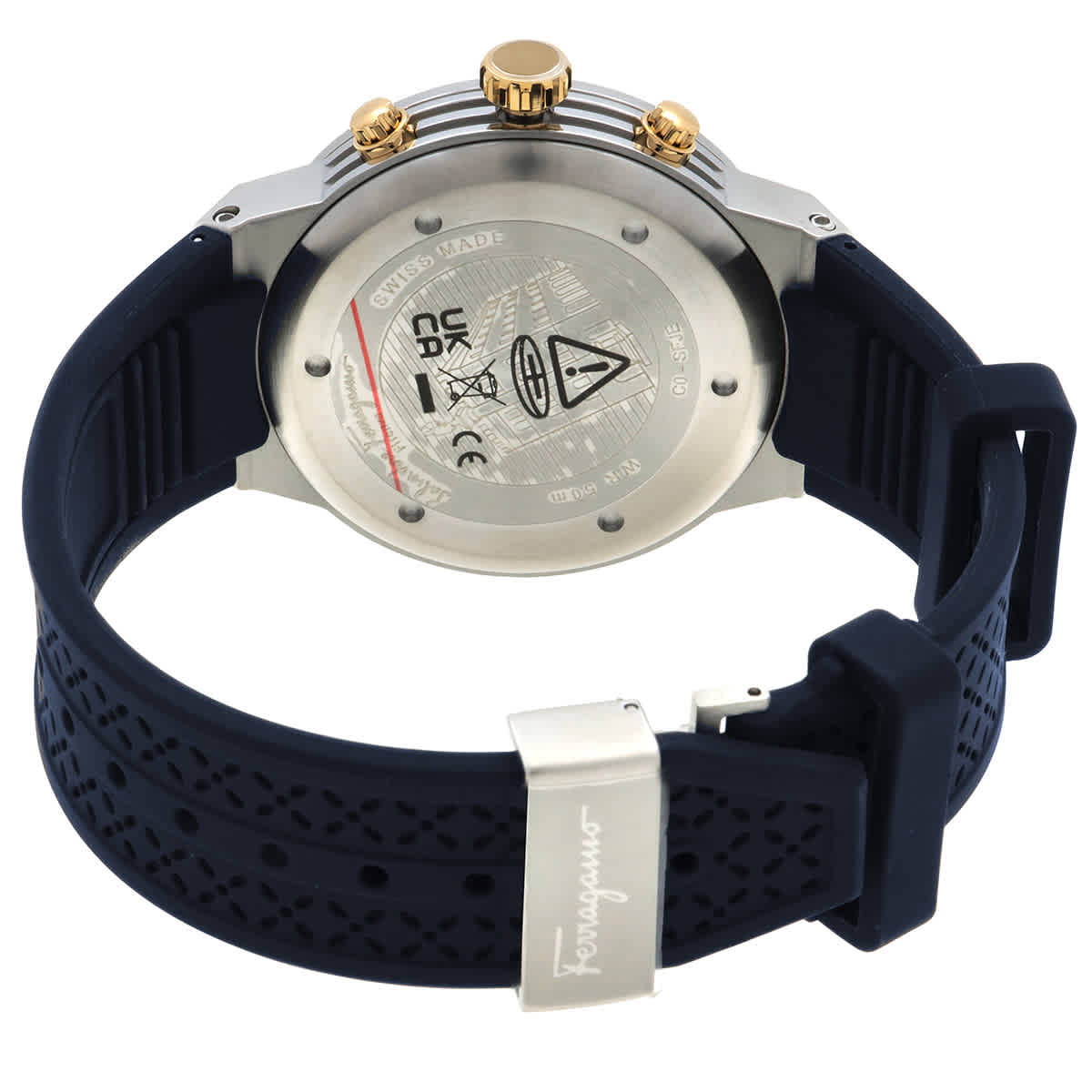 Ferragamo F-80 Chronograph Quartz Blue Dial Mens Watch SFJE00724