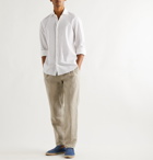 Loro Piana - Slim-Fit Cutaway Collar Cotton-Piqué Shirt - White
