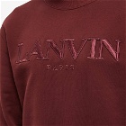 Lanvin Men's Logo Crew Sweat in Burgundy