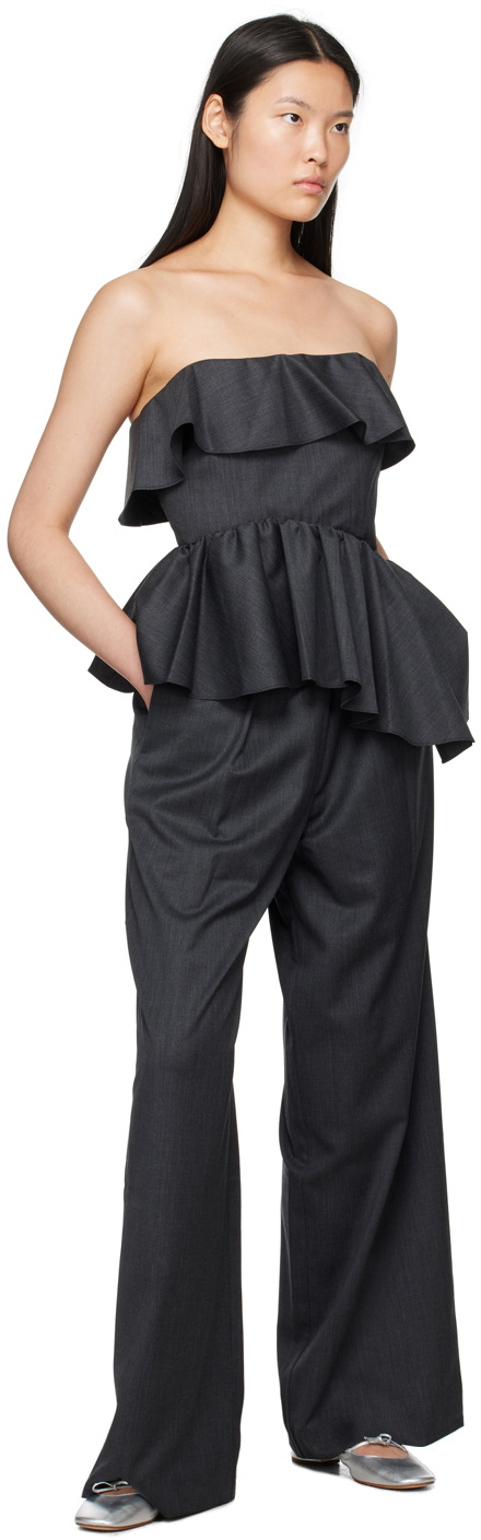 Kika Vargas Gray Pleated Trousers