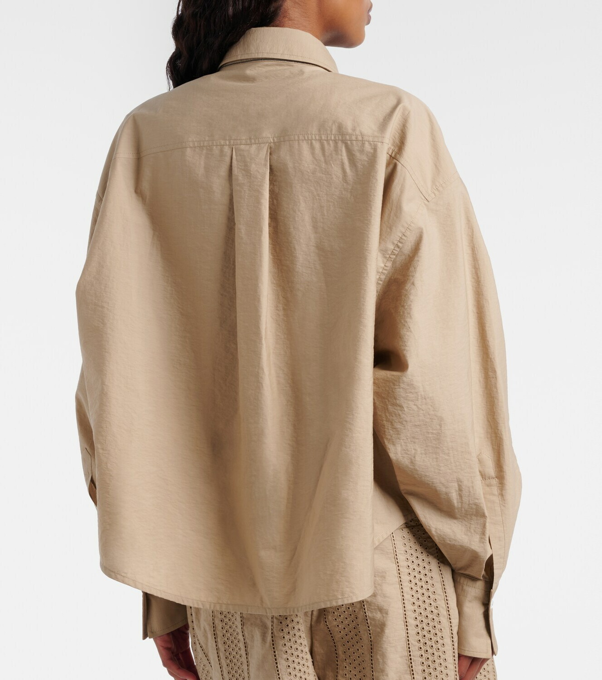 Brunello Cucinelli Embroidered cotton-blend shirt