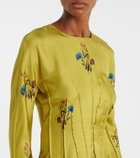 Marni Floral silk midi dress