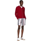 Casablanca Navy Cotton and Linen Stripe Shorts