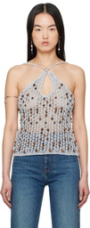 Coperni Gray Beaded Knitted Tank Top