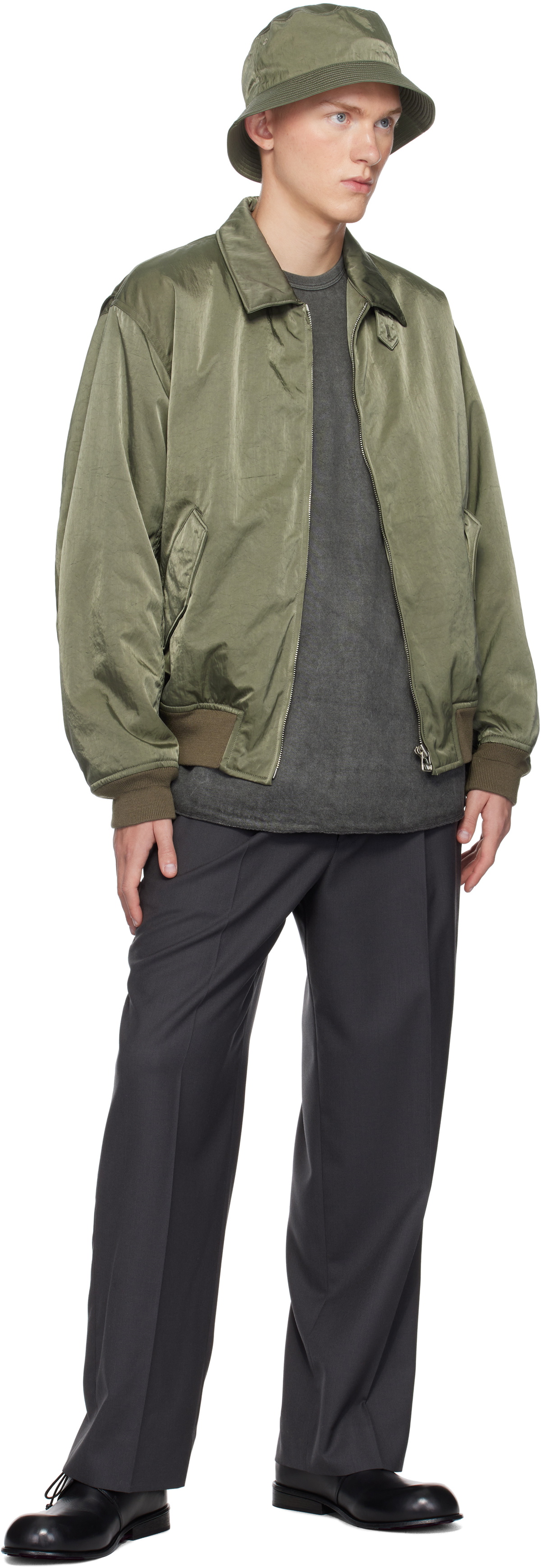 YLÈVE Gray Wool Tropical Trousers YLÈVE