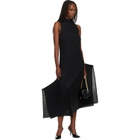 ISSEY MIYAKE Black Fold Pleats Midi Dress