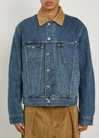 JW Anderson Corduroy Collar Denim Jacket Mid Blu