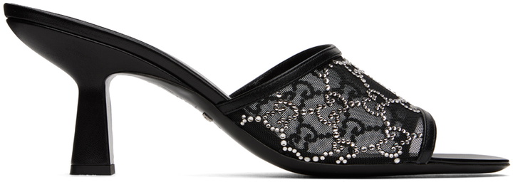 Photo: Gucci Black GG Heeled Sandals