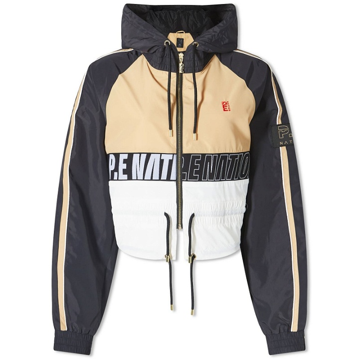 Photo: P.E Nation Women's Cropped Logo Jacket in Sand
