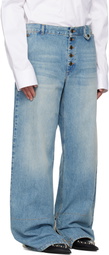 EGONlab Blue Contrasted Hem Jeans