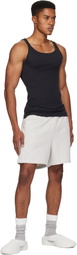 SKIMS Gray Cotton Fleece Relaxed Shorts