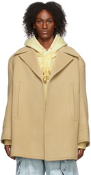 We11done Beige Classic Wool Peacoat