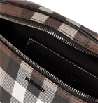 BURBERRY - Logo-Appliquéd Leather-Trimmed Checked E-Canvas Belt Bag - Brown