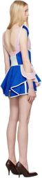 Ashley Williams Blue & Pink Diana Minidress