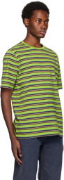 Pop Trading Company Green Striped T-Shirt
