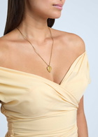 Valentino Fil Perdu Heart Pendant Necklace - Brass - One Size