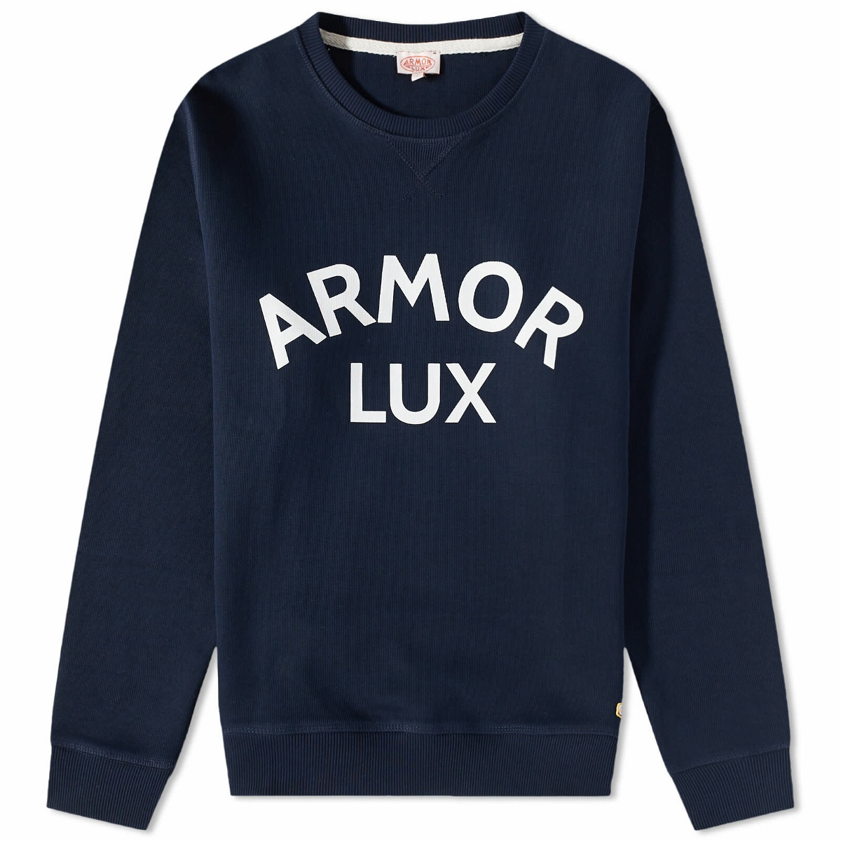 Armor-Lux Men's Organic Logo Crew Sweat in Navy Armor Lux