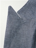 De Petrillo - Slim-Fit Double-Breasted Linen Suit Jacket - Blue