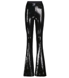 David Koma Sequined flared high-rise pants