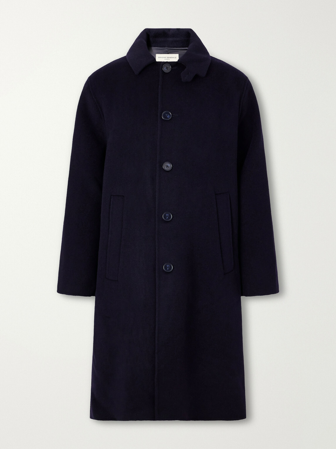 Officine Générale - Braxton Suede-Trimmed Wool Coat - Blue