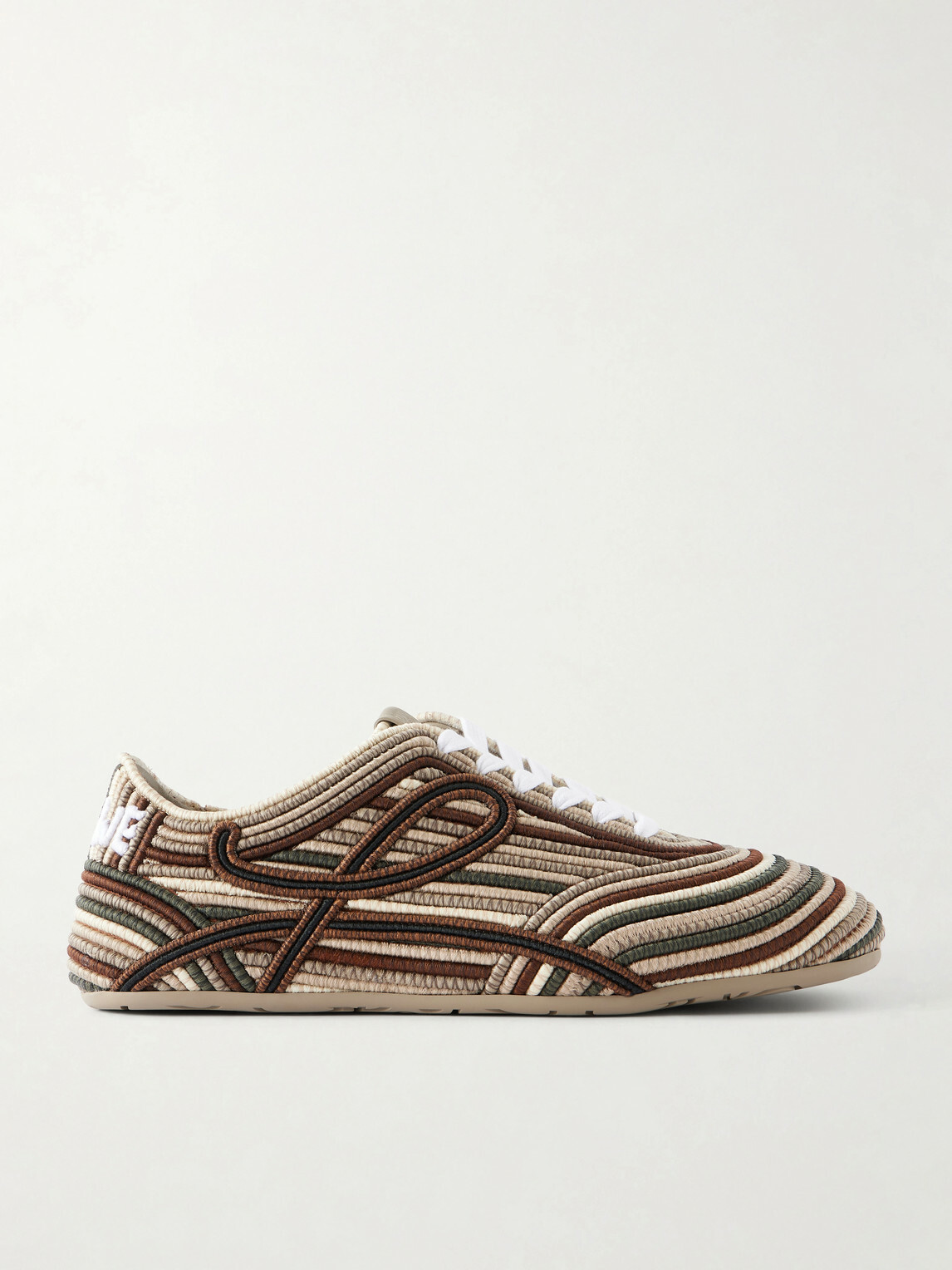 LOEWE - Paula's Ibiza Yago Embroidered Canvas Sneakers - Brown