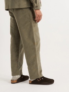 De Bonne Facture - Straight-Leg Cotton-Moleskin Trousers - Green