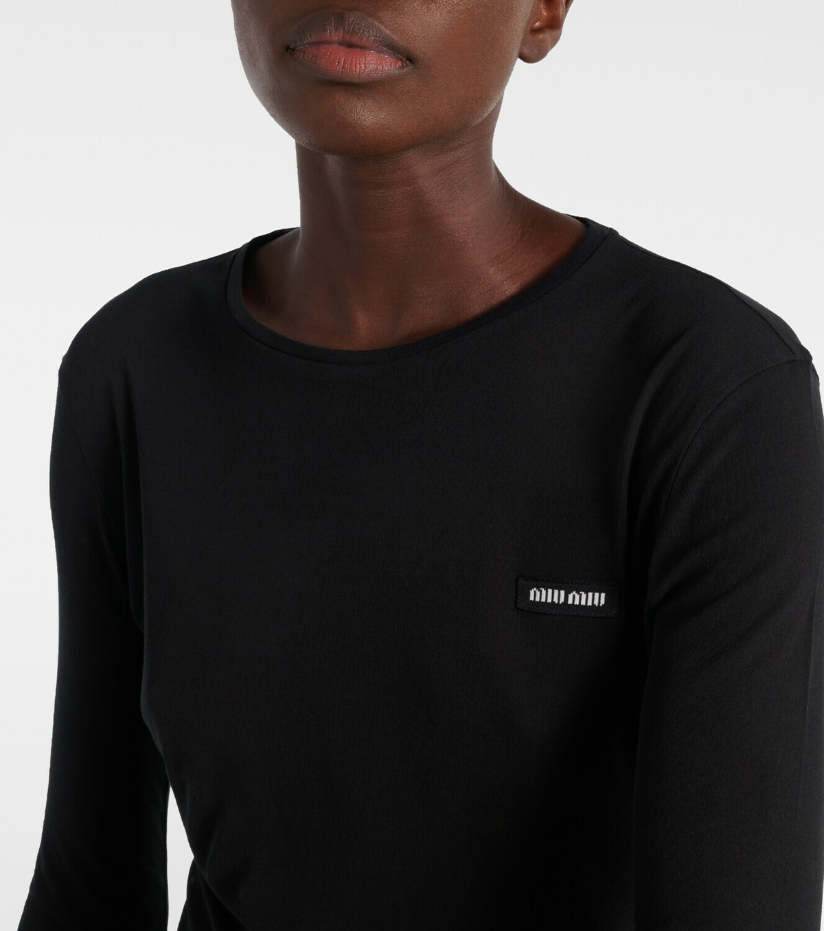 Miu Miu Logo cotton jersey minidress