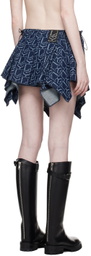 Ludovic de Saint Sernin Indigo Ice Skating Denim Miniskirt