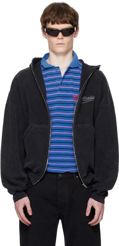 Photo: Balenciaga Black Political Campaign Inside-Out Zip-Up Hoodie