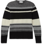 Officine Générale - Marco Striped Alpaca-Blend Sweater - Gray