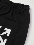 Off-White - Straight-Leg Logo-Print Cotton-Jersey Shorts - Black