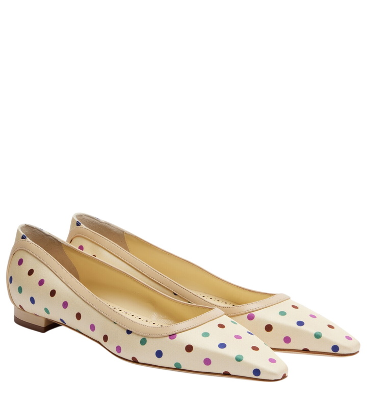 Photo: Manolo Blahnik Filotas leather-trimmed polka-dot ballet flats