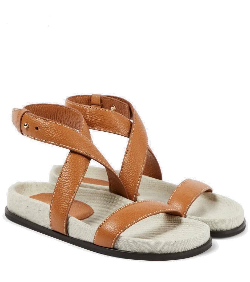 Toteme Women's Low Leather Sandals Brown