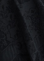 High Joyful Cropped Lace Cardigan Navy