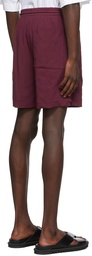 Dries Van Noten Burgundy Cotton Jersey Shorts