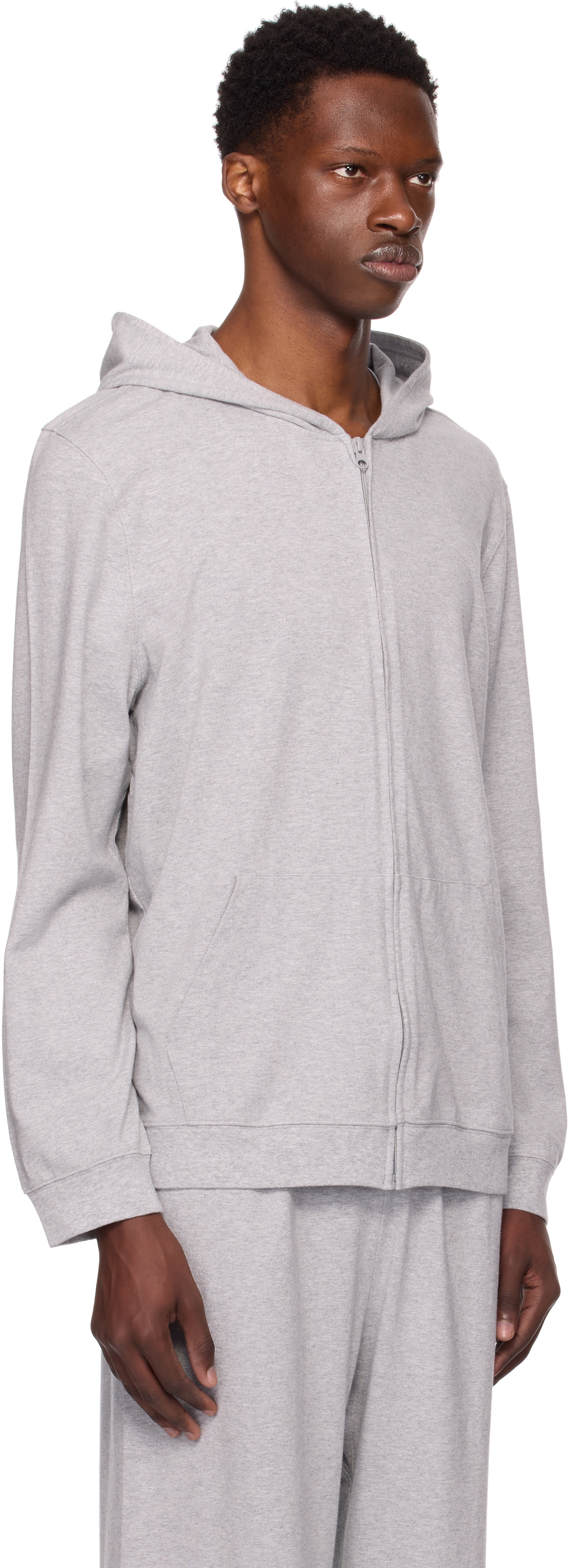 SKIMS Gray Jersey Lounge Zip Up Hoodie
