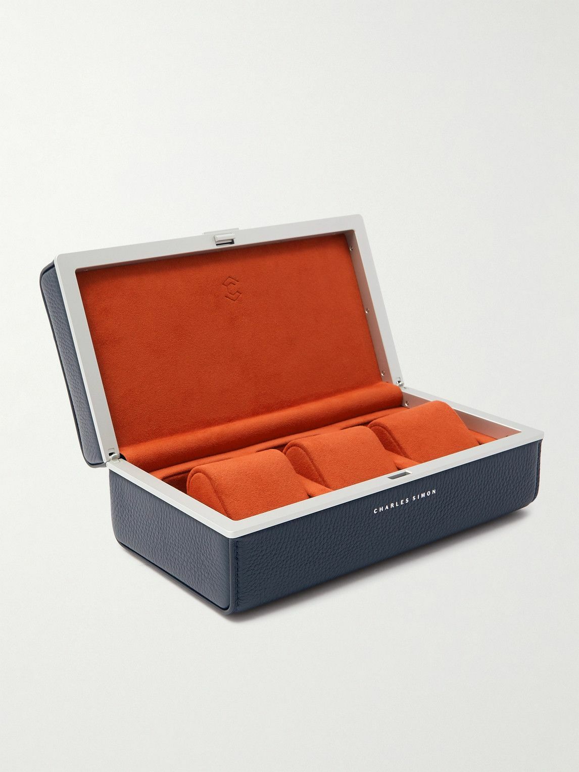 Charles Simon - Eaton Full-Grain Leather Three-Piece Travel Watch Case