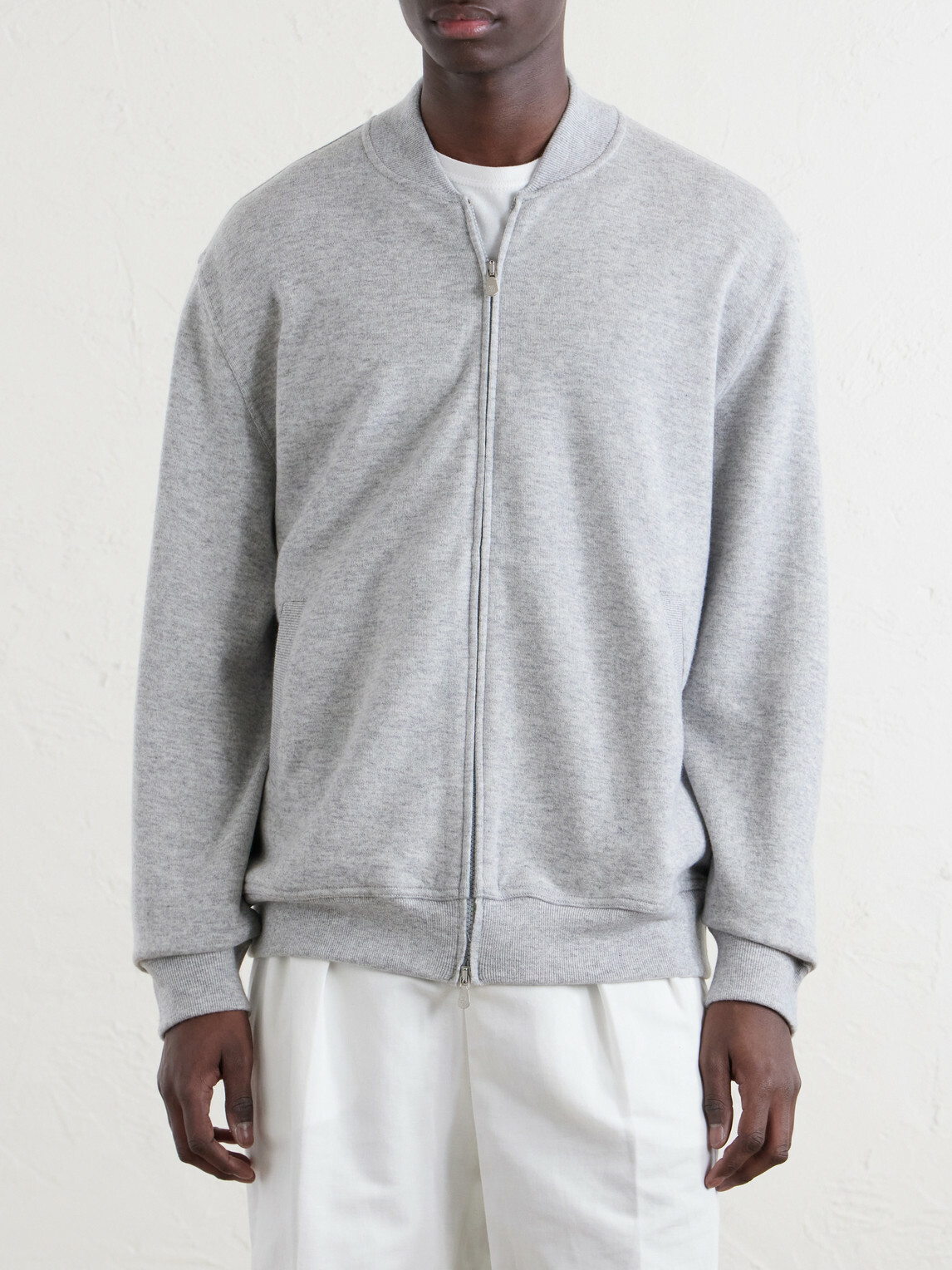 Brunello Cucinelli - Cashmere-Blend Zip-Up Sweater - Gray Brunello