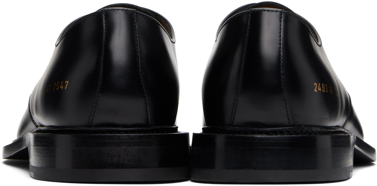 Common Projects Black Polished Leather Derbys